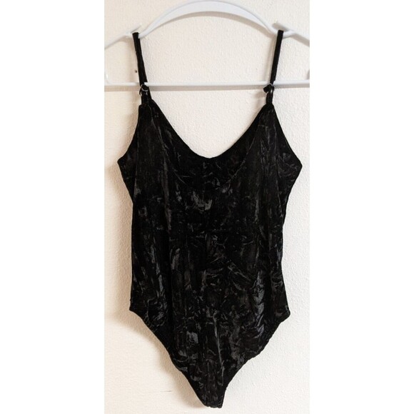 Women's RT Black Velvet Bodysuit made in South Africa Size Small/Medium - Picture 4 of 9